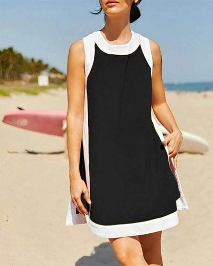 Shesways® Women’s Colorblock 2-Piece Set — Sleeveless Crewneck Top & Matching Shorts with Pockets