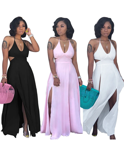 Shesways® Women's V-Neck Sleeveless Floor-Length Dress