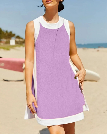 Shesways® Women’s Colorblock 2-Piece Set — Sleeveless Crewneck Top & Matching Shorts with Pockets